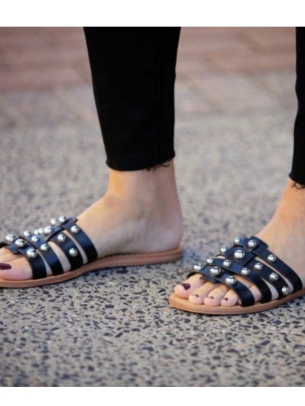 Marc Fisher Black Pava Sandal in Black - size 7